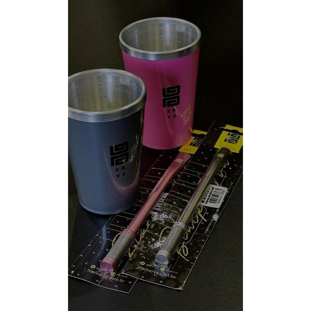 KIT TERERÉ BLACK ERVA – 2 COPOS TÉRMICOS + 2 BOMBAS INOX