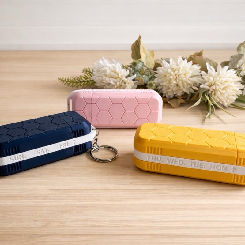 Mini Porta Comprimidos Portátil com Chaveiro | Organizador de Remédios Compacto
