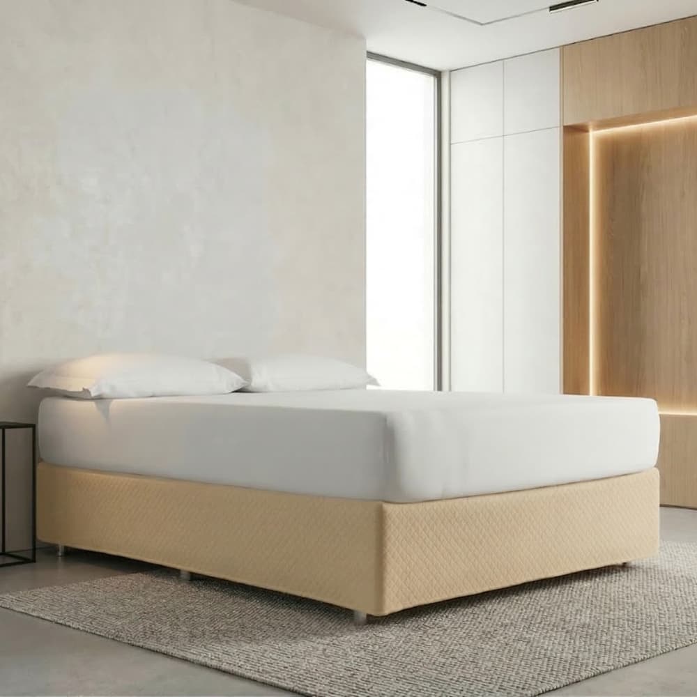 Saia Matelada Casal Decorativo Ajustável Tecido Macio Cores Neutras Protetor