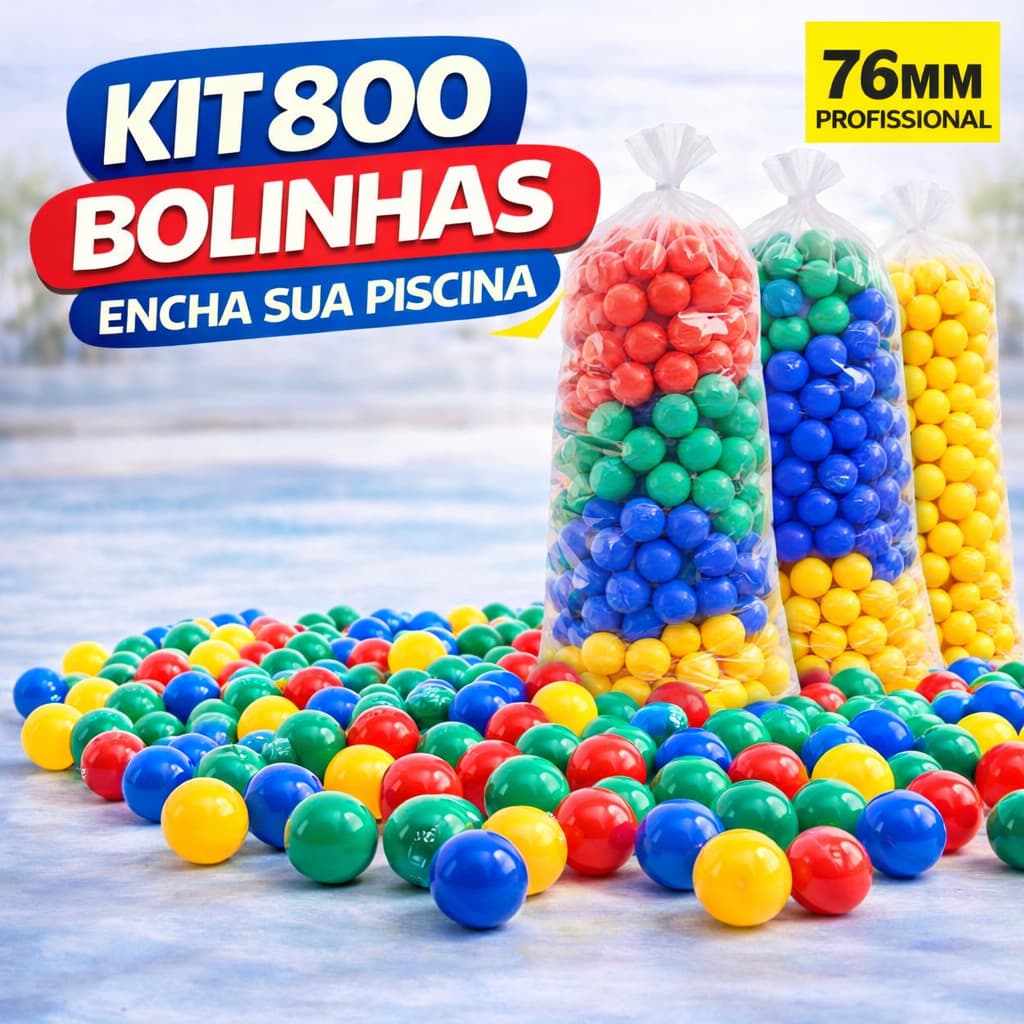 800 Bolinhas Coloridas Para Piscina Infantil 76mm
