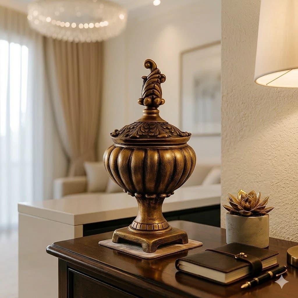 Vaso Com Tampa Decorativo Enfeites Casa Luxo FABRICAÇÃO PRÓPRIA