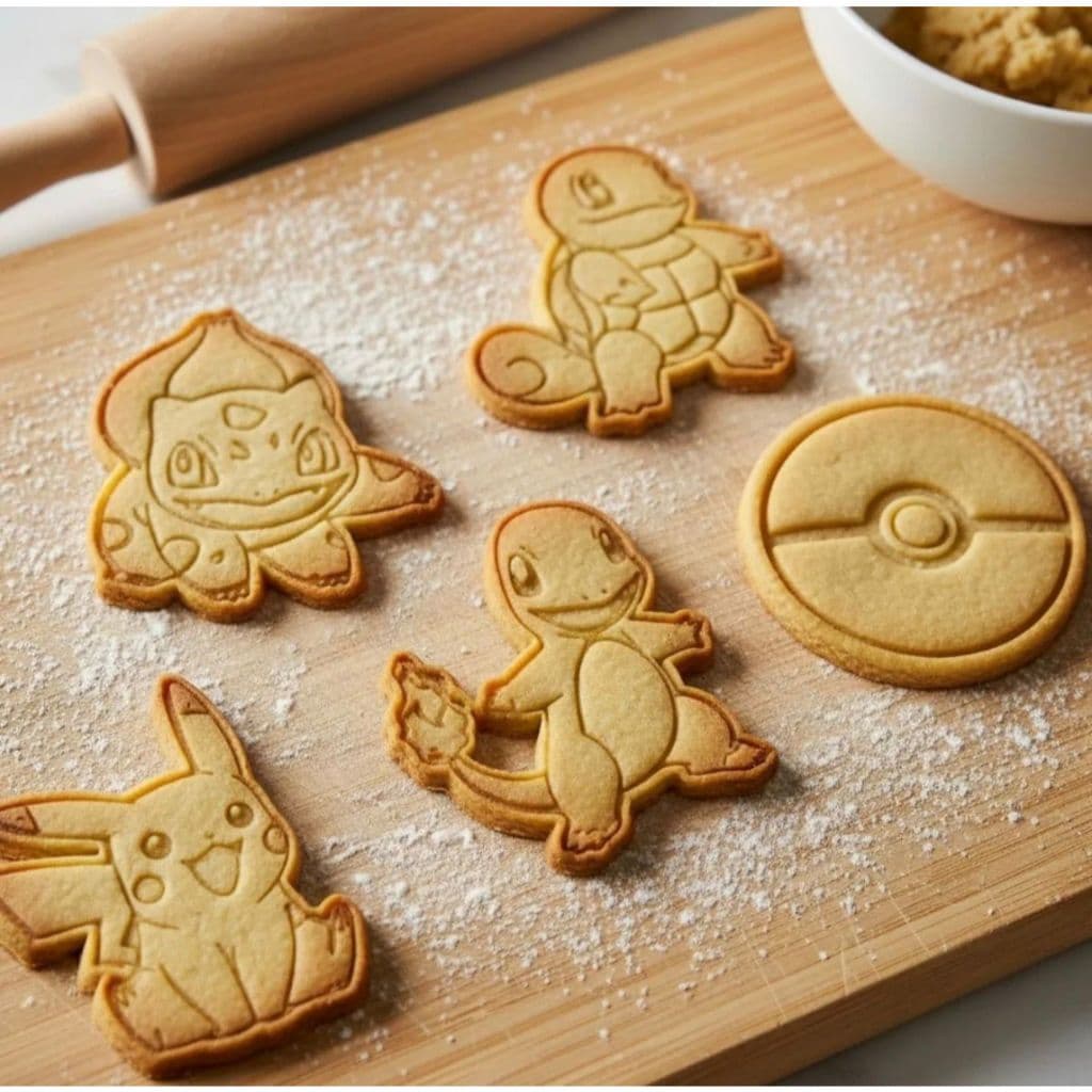 Cortador de Biscoito Pokémon 5 peças para corte e carimbo para confeitaria