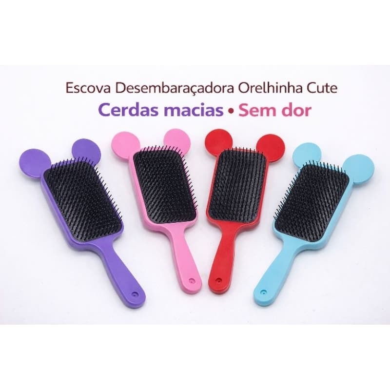 Escova Desembaraçadora Orelhinha – Cerdas Macias Sem Dor