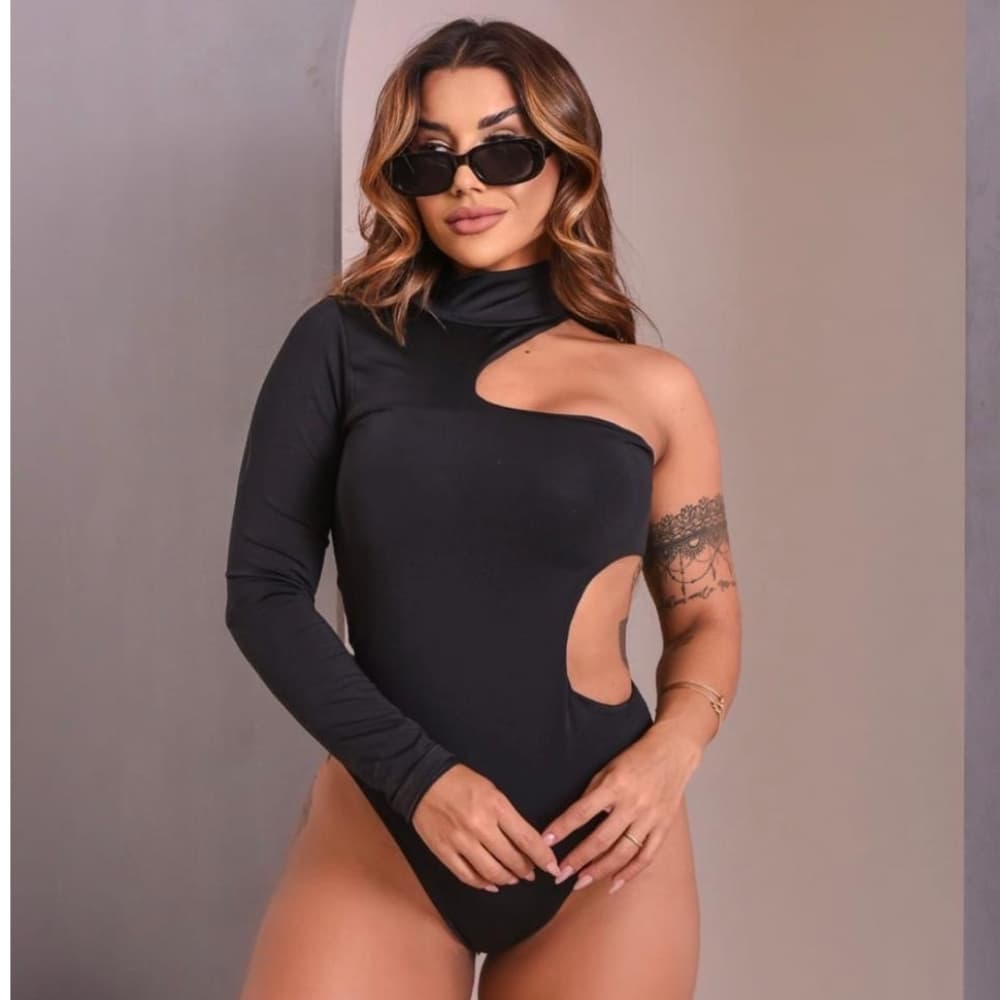 Body Feminino Manga Longa Costa Suplex Premium Moda Gringa Blogueira