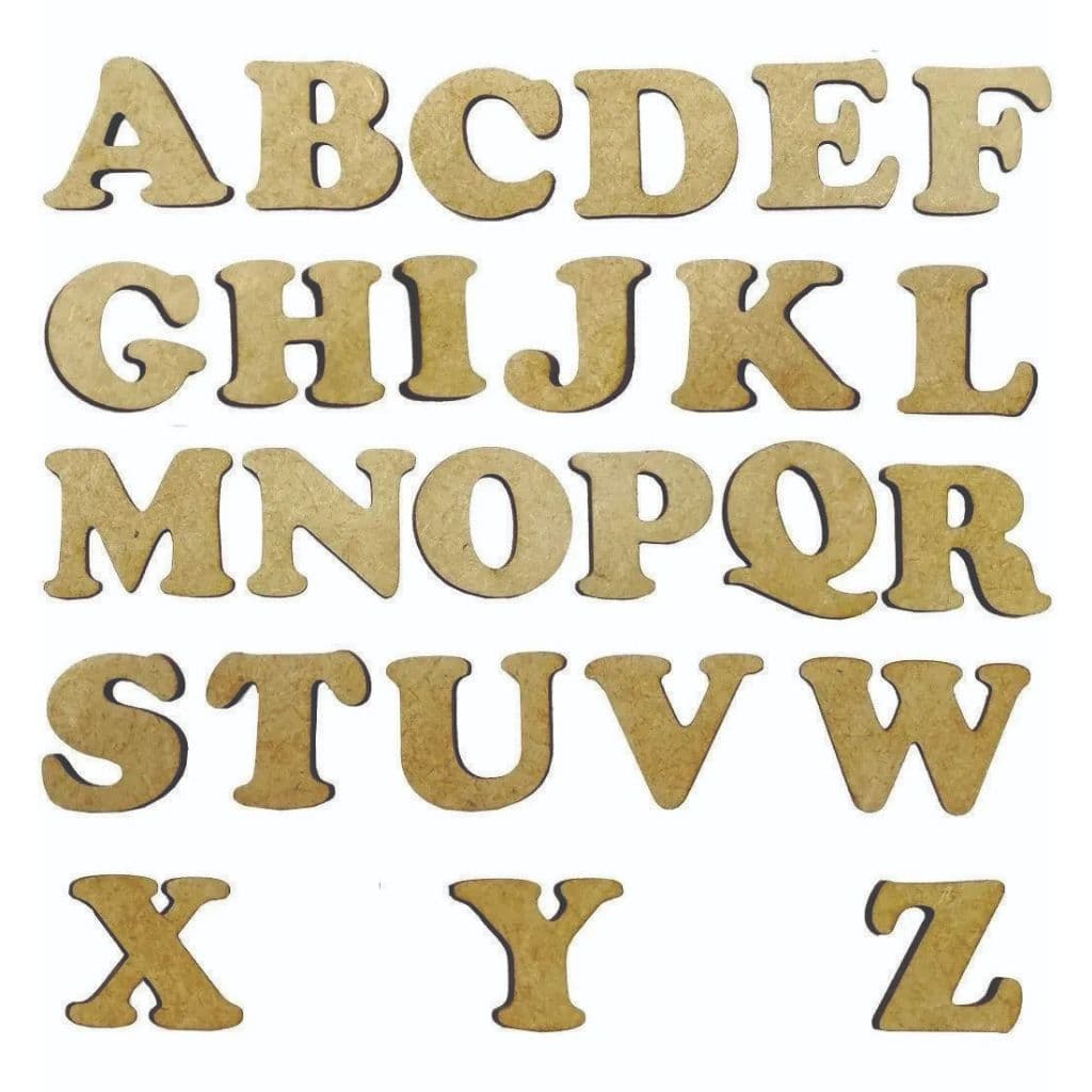 Letras em MDF Cru Alfabeto Completo e Numeros Decorativos para Mesa e Parede Artesanato