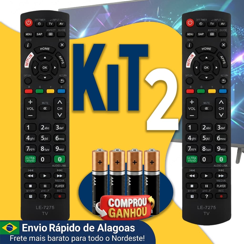 Controle Remoto Compatível Com TV Panasonic Smart TC-40FS600B