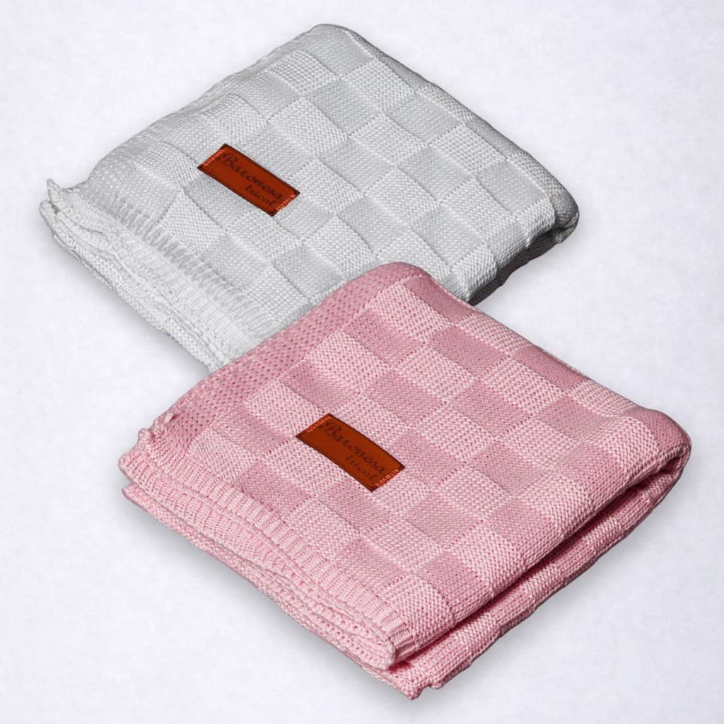 Kit 2 Manta Cobertor Tricot Bebê Saída Maternidade Recém Nascido Lã Mantinha Bebe