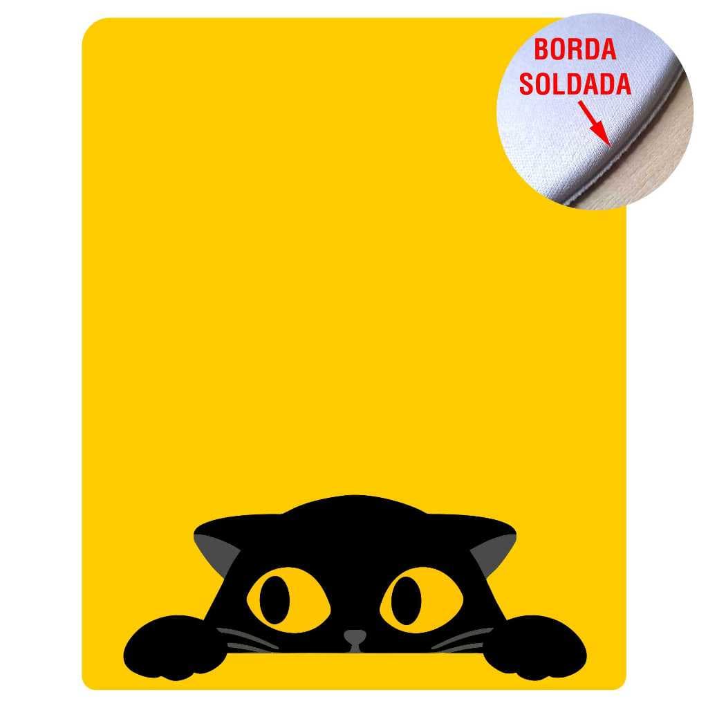 Mouse Pad Retangular Gatinhos Escondidos Diversos Desenhos Gato Borda Soldada