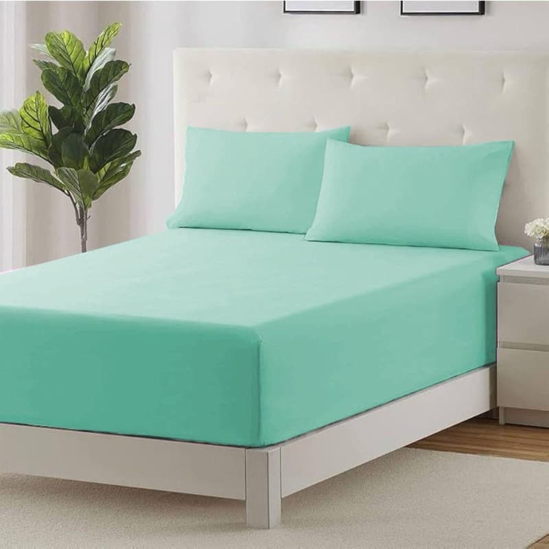 Jogo De Cama Com Lençol De Elástico E Fronha Malha 100% Algodão Encaixe Perfeito Toque Suave