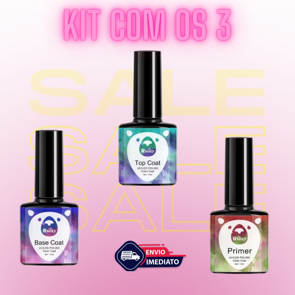 Top Coat Primer Base Coat Pinkish White XEIJAYI RSIIEY 💅✨ 7,3ml e 15ml Acabamento Profissional | Envio Imediato 🇧🇷