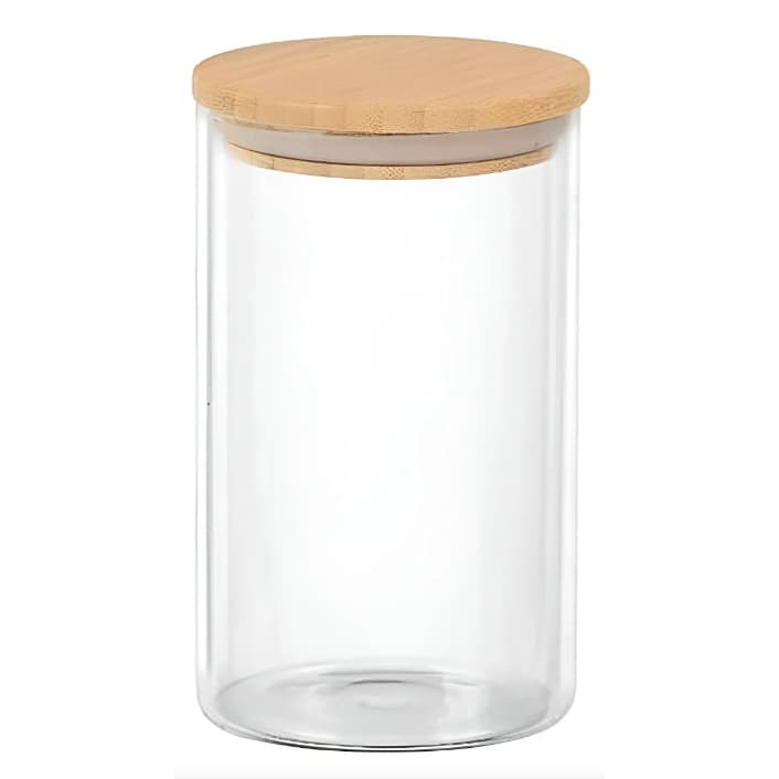 Pote Hermético Vidro Borossilicato Tampa Bambu 1,1L Redondo 📦