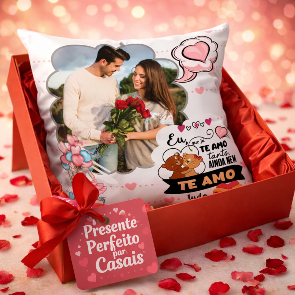 Almofada Personalizada Foto Casal Presente Criativo Romantico dia dos namorados