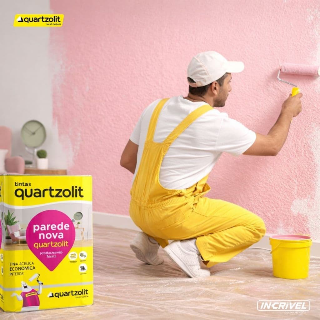 Tinta Acrílica Econômica Premium Quartzolit 18L Antimofo Baixo Odor Fosco Paredes Teto Interno