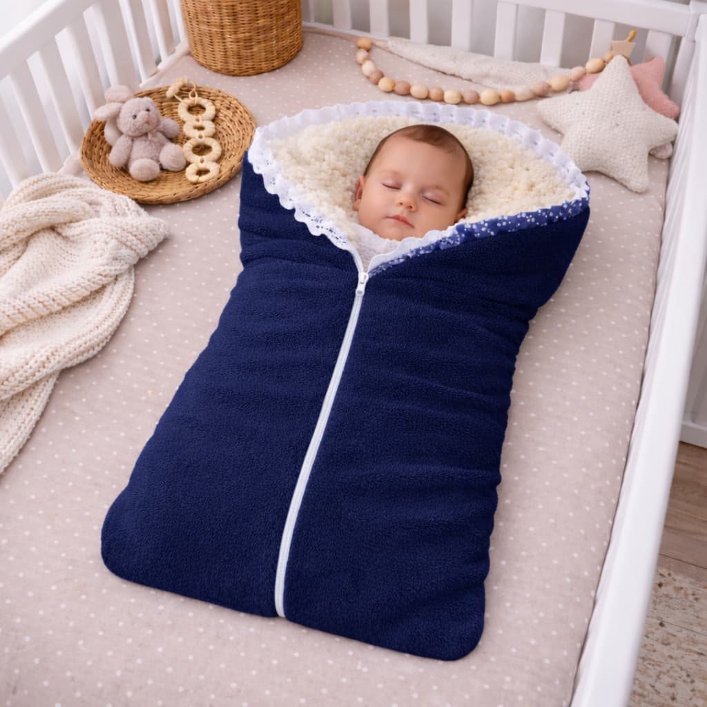Saco De Dormir Bebê Soft Fleece Sherpa Premium Quente E Macio