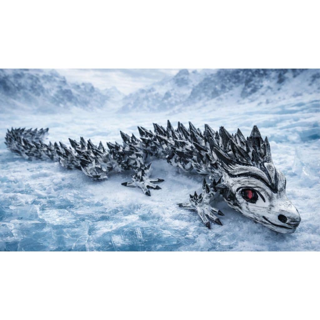 Dragão do gelo Articulado, Colecionável um Mascote, Enfeite, Mimo em 3d Art