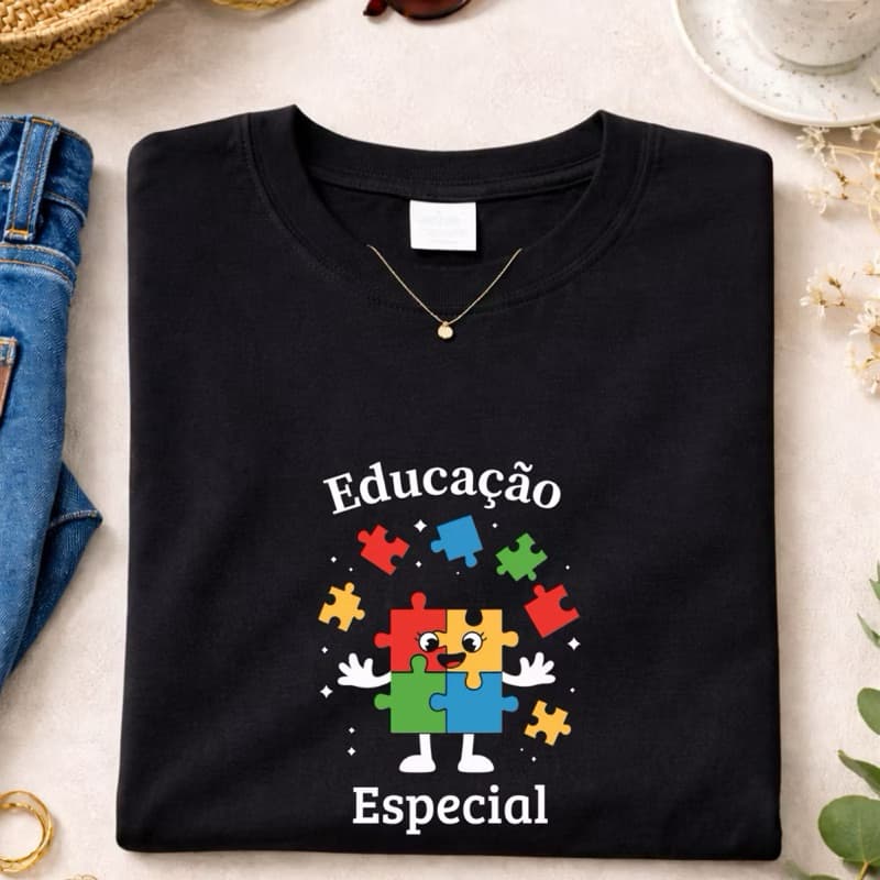 Camiseta Blusa T-shirt Inclusiva Especial Estampada APOIO