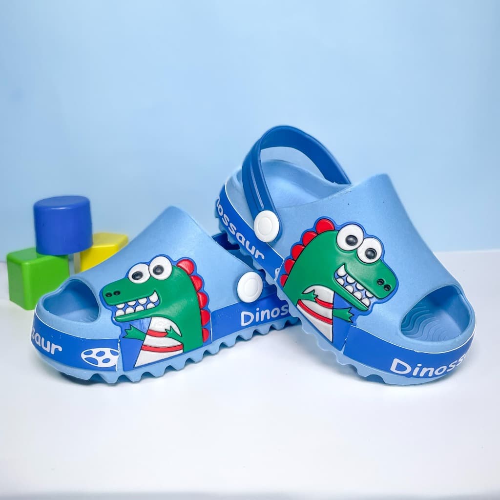 Sandália Infantil Dino Menino Slide Baby Nuvem Dinossauro Confortável Macio Leve Antiderrapante