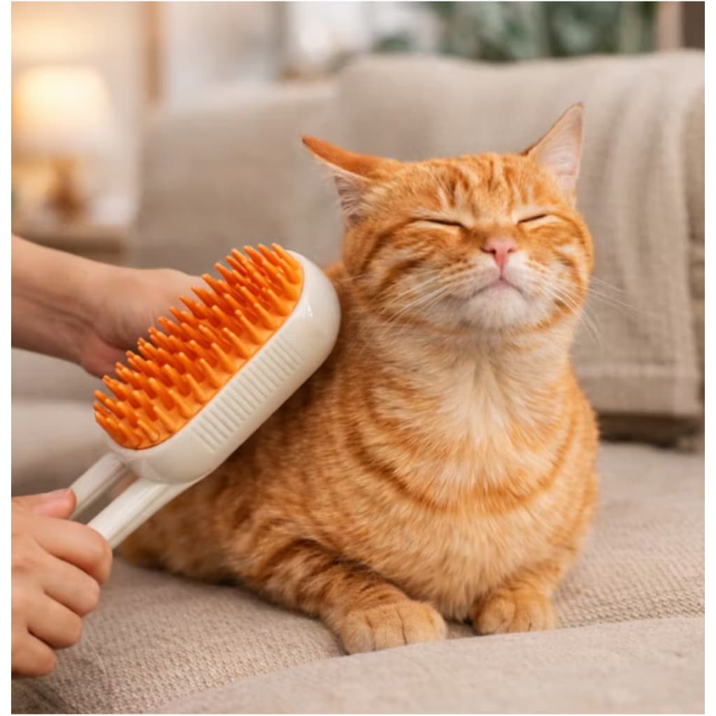 Escova a Vapor Pets Gatos Cães 3 Em 1 Escova Elétrica Pelos Pentes De Massagem Portátil
