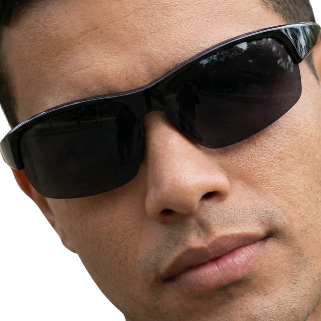 Óculos de Sol Masculino Esportivo Envolvente Lente Preta Escura Design Moderno E Confortável MD-66