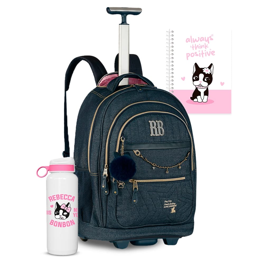 Mochila RB Escolar Grande Carrinho Rebecca Bonbon Coleção Exclusiva 2026 Juvenil