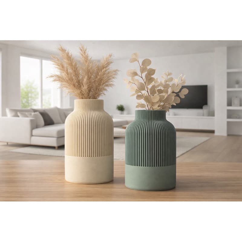 Vaso Decorativo Moderno Minimalista 3D | Vaso para Sala Clean com Folhas Secas | Decoração Elegante para Casa