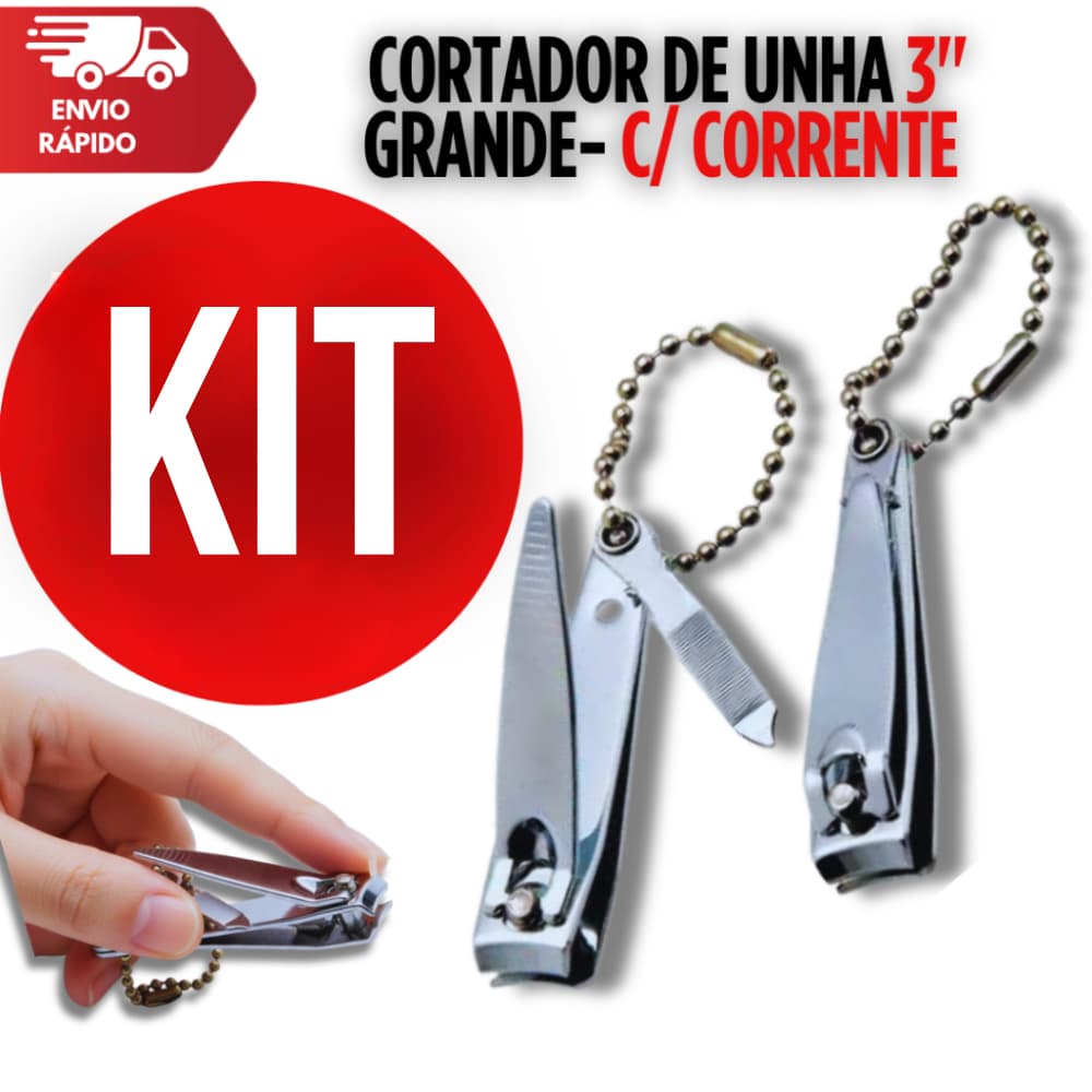 Cortador de Unha 3" Grande com Corrente Multiuso Premium Utilidades Cada Catela Contêm12 Unidades