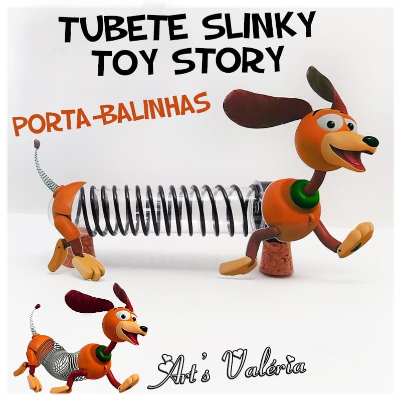 Tubete Cachorro Slinky Toy Story - Porta-Balinhas - Lembrancinha Infantil - Pacotes com 10, 15 ou 20 Unidades