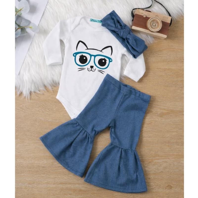Conjunto Gatinha Body Calça Roupa Moda Bebê Menina Roupinha Blogueinha infantil Conjuntinho Feminino