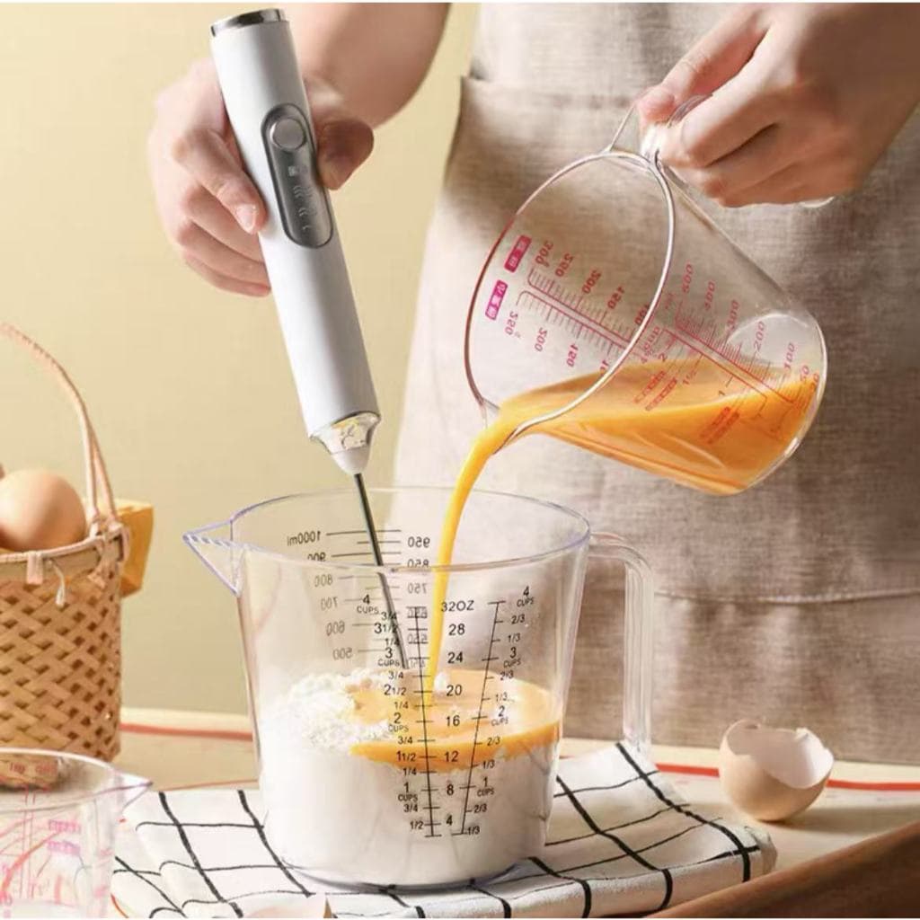 Batedor Misturador Mixer Elétrico para Bebidas Leite Café Clara de Ovos 2 em 1