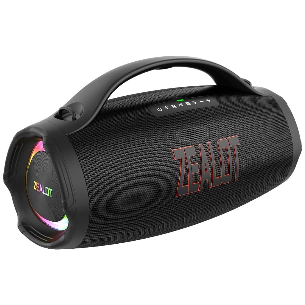【Envio Imediato】Caixa de Som Bluetooth ZEALOT-S98 Boombox 160W | RGB, IPX6, 36000mAh, TWS 320W, Alça Dupla, BT5.4