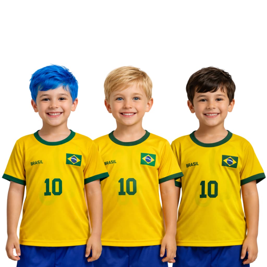 Camiseta Infantil Brasil – Confortável e Estilosa Tam 2 ao 8