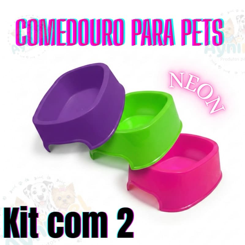 Kit 2 Potes bebedouro gato ou cachorro 500ml Comedouro Pet Bebedouro Pote Ração