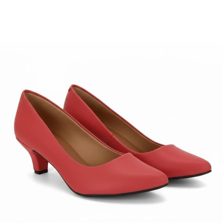 Sapato Social Scarpin Laranja Coral Sapato Social Feminino Salto Médio 5cm Bico Fino Elegante Confortável Clássico
