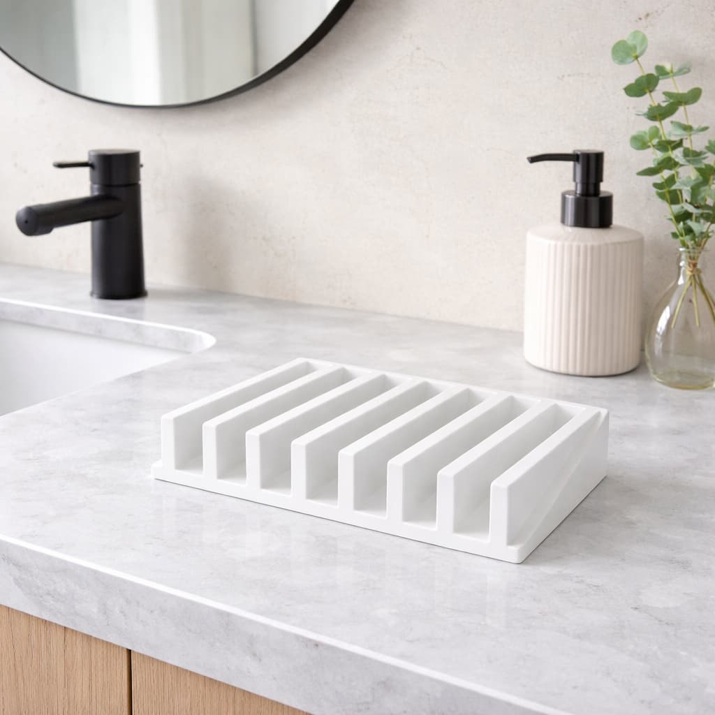 Saboneteira Drenante Minimal Moderna Porta Sabão Suporte Banheiro Não Acumula Água Minimalista