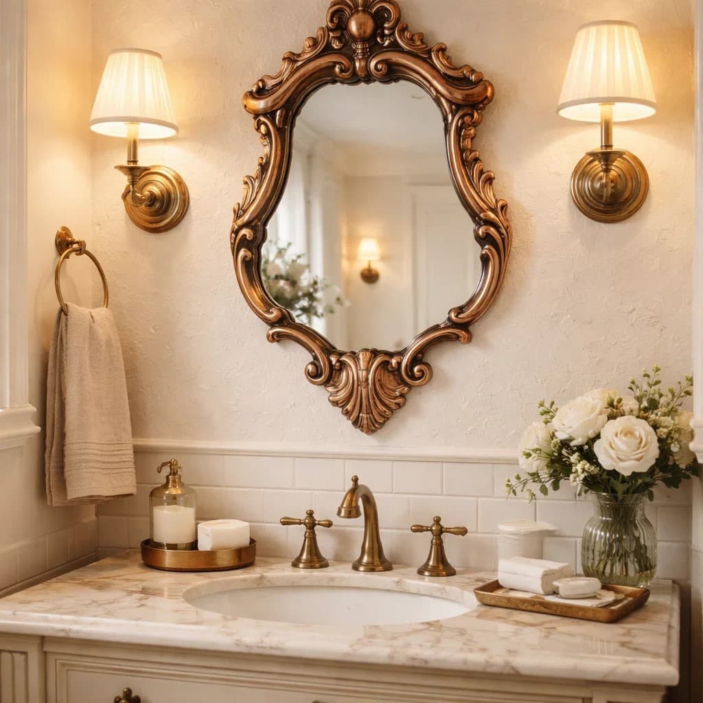 Moldura Espelho Banheiro Luxuoso Provençal Decoração Clássica Presente
