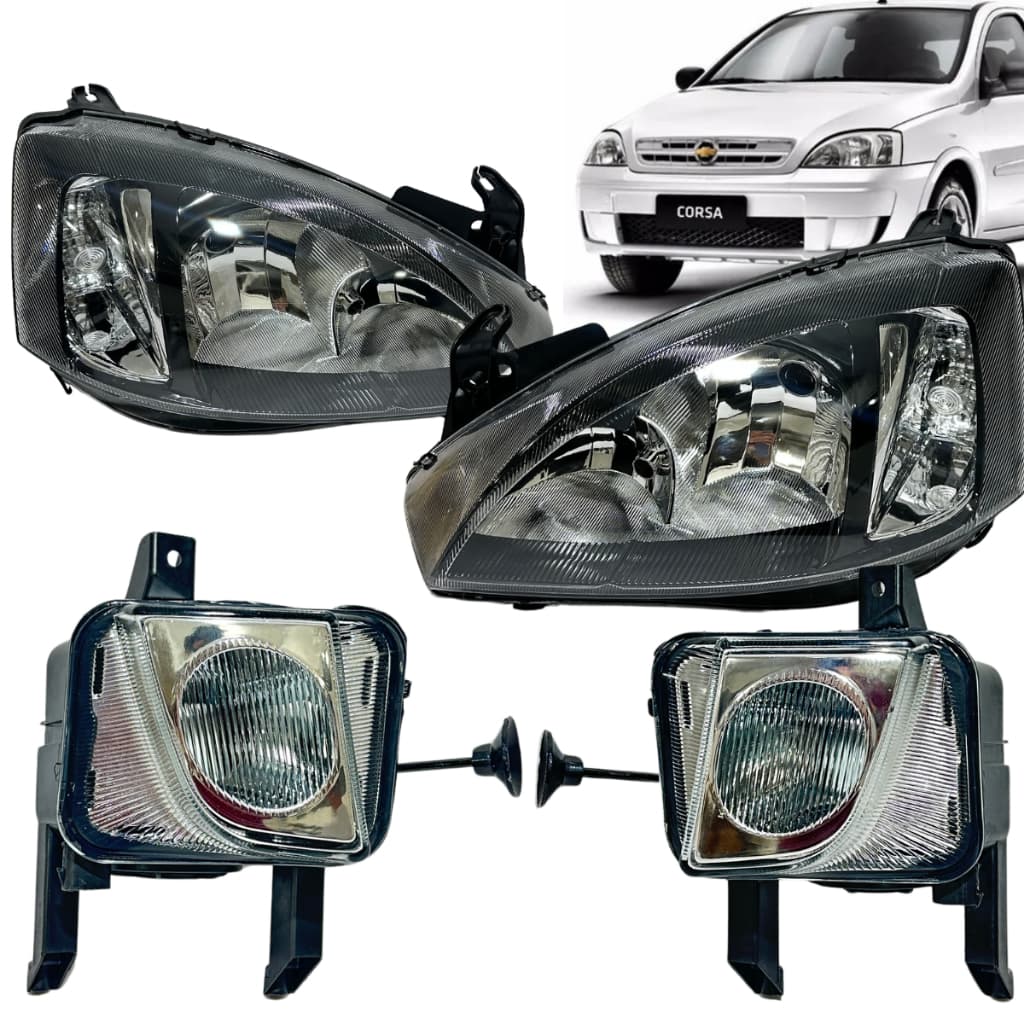 Kit Farol e Milha Corsa Montana 2002 2003 2004 2005 2006 2007 2008 2009 2010 A 2012