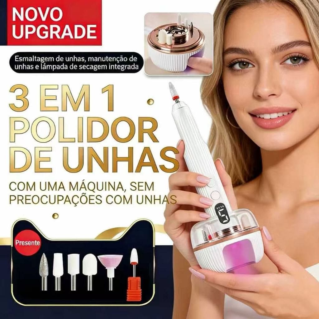 Máquina multifuncional portátil 7em1 para remoção de unhas e manicure Com LED UV Recarregável USB