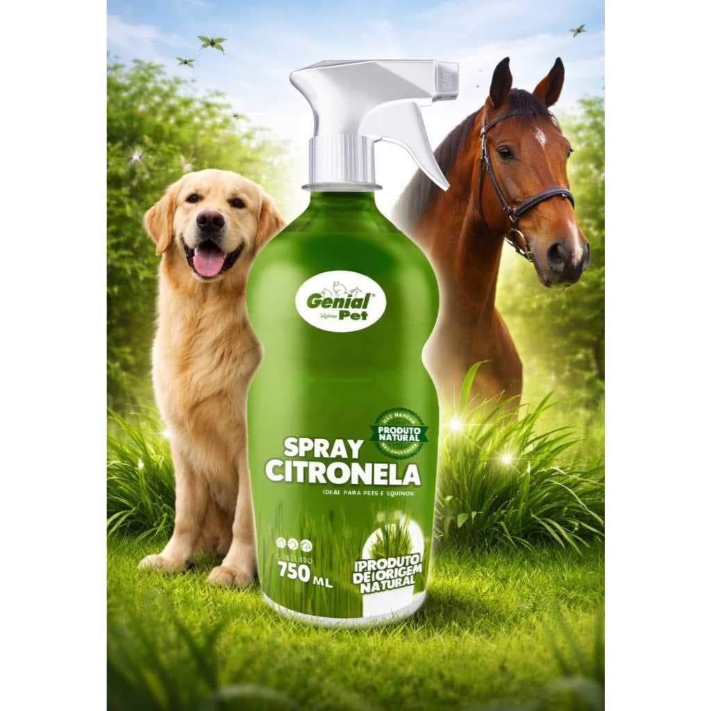 Spray Citronela Repelente para Cachorro Equinos760ml Genial