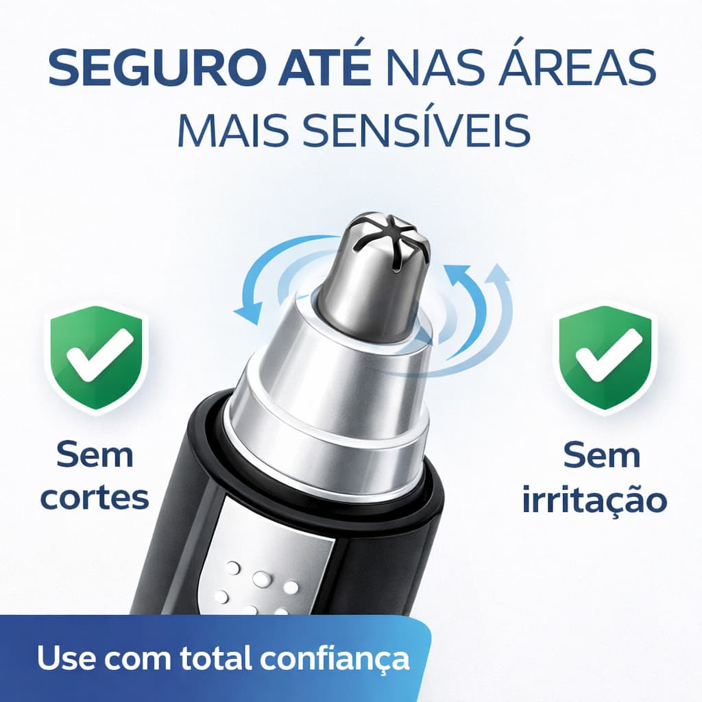 Aparador de Pelos Nariz Ouvido Rosto  Portátil Elétrico Multifuncional Sobrancelha Sem Dor Lavável e