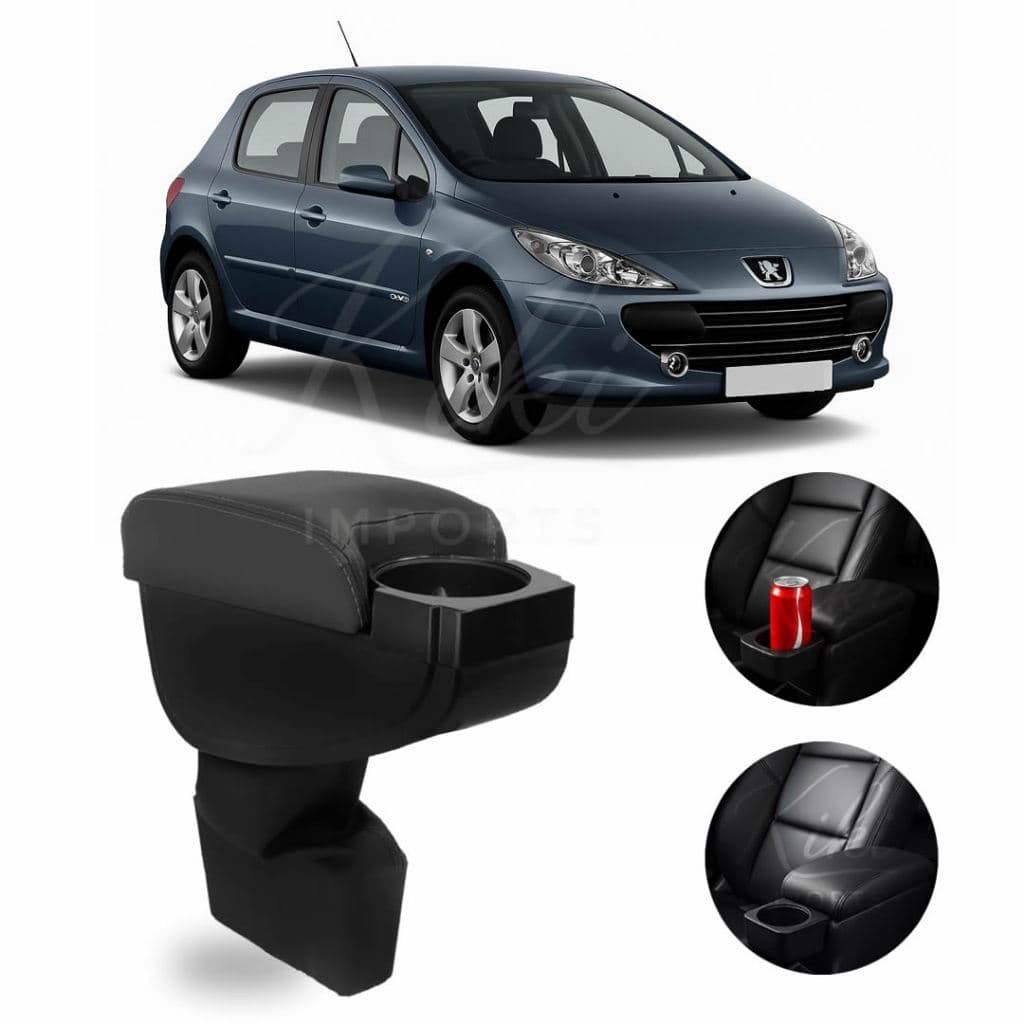 Apoio de Braço Encosto Peugeot 307 2002 a 2012 Console Central C/ Porta Copos e Porta Objetos