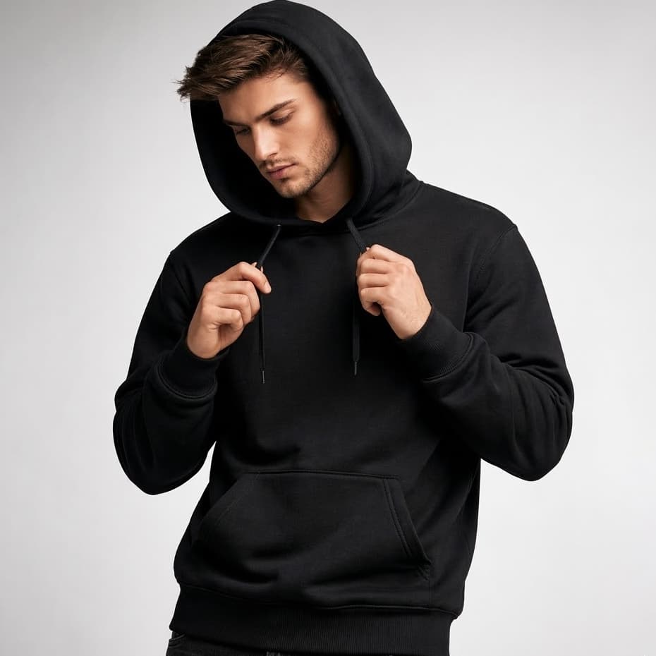 Moletom Liso Canguru Básico Masculino Flanelado Algodão Grosso Super Quente Extremamente Confortável inverno