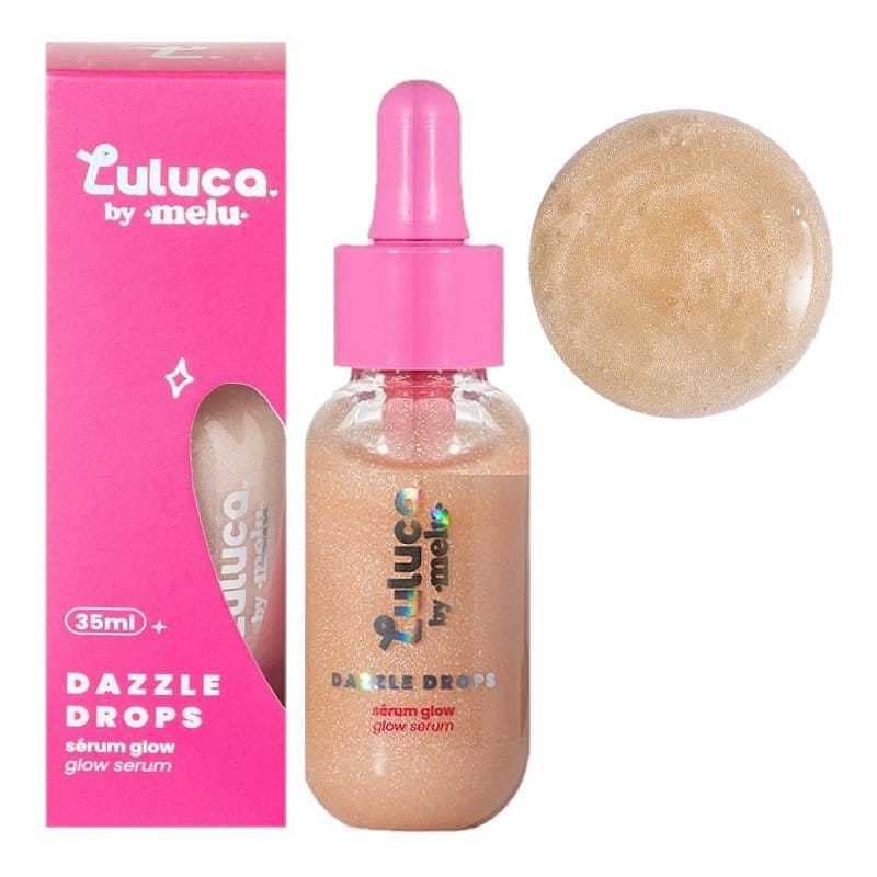 SÉRUM GLOW LULUCA by Melu Dazzle Drops 35 ml – Brilho Natural e Hidratação Instantânea