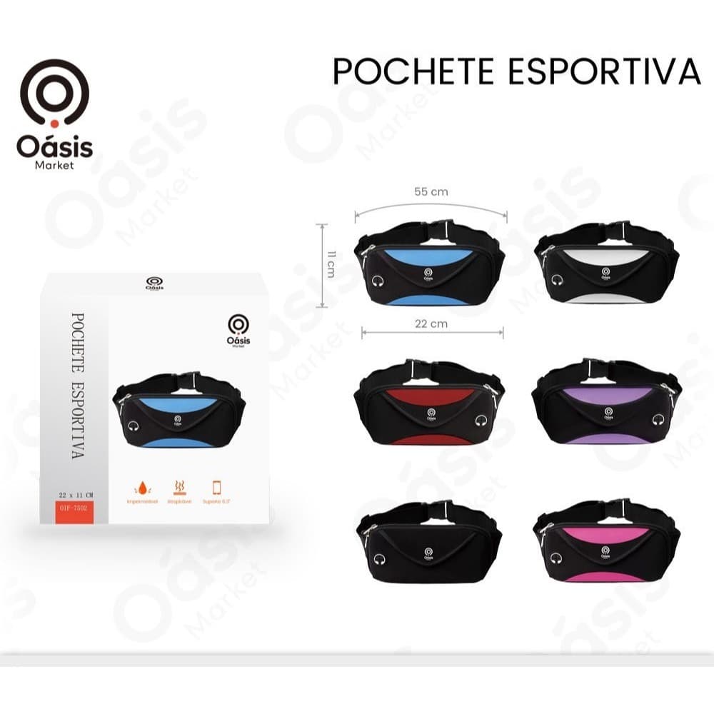 Pochete Esportiva Impermeável Corrida Academia com Saída Fone e Ajuste Grande-Oásis Market-OIF-7502