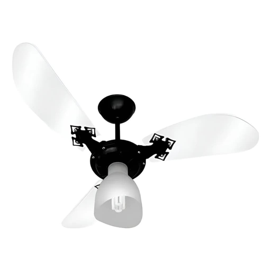 Ventilador de Teto Delta Cristal com Lustre PT  Motor grande 127V