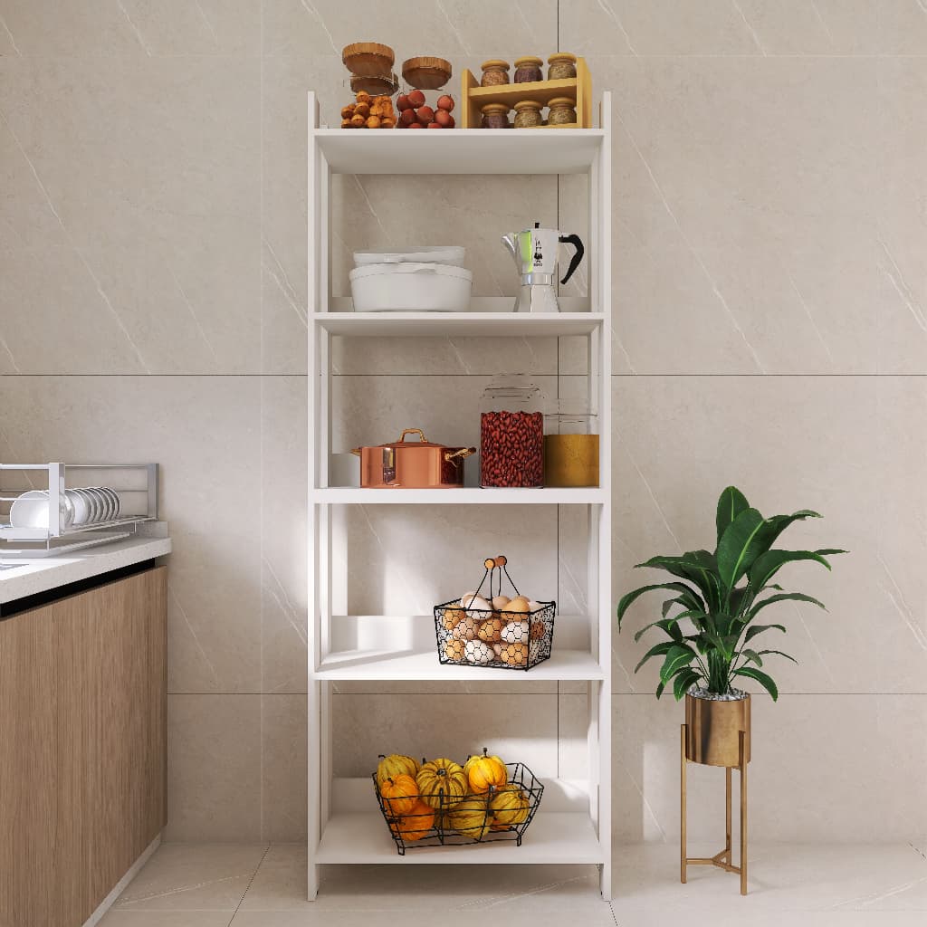 Estante Multiuso 5 Prateleiras Estilo Industrial Madeira e Organizador Cozinha, Sala, Lavanderia