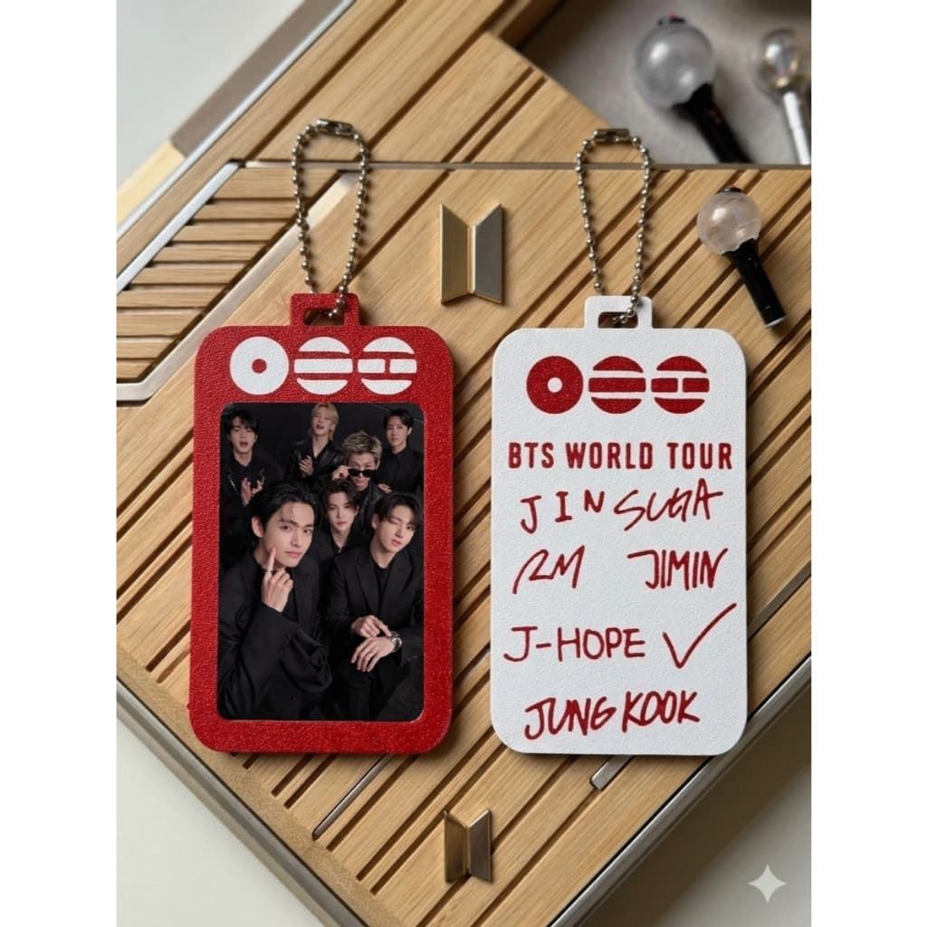 Porta Photocard BTS Fanmade Photocard Holder Kpop com Chaveiro Porta Cartão Army Exclusivo