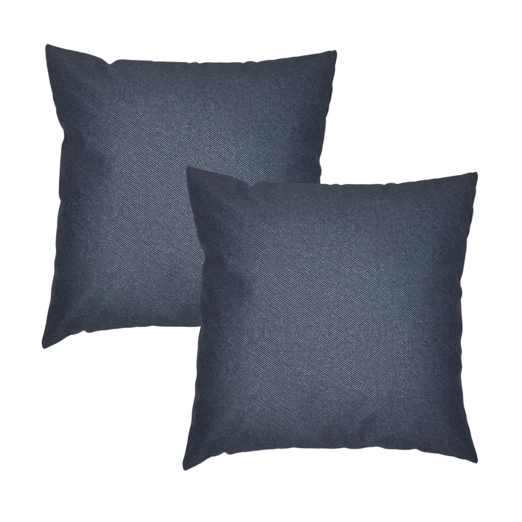 Kit 2 Capas de Almofada Decorativa Lisa em Veludo 40x40cm | Estilo Jeans e Zíper — Preto e Cinza