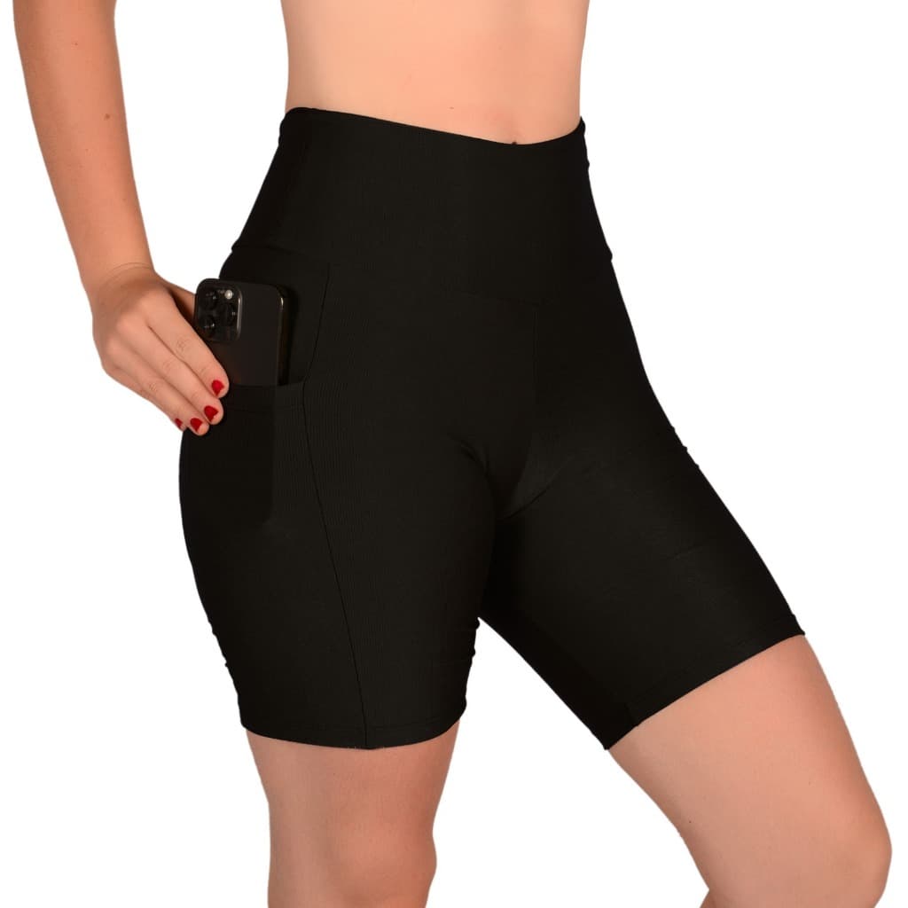 Bermuda fitness feminina  academia poliamida com bolso