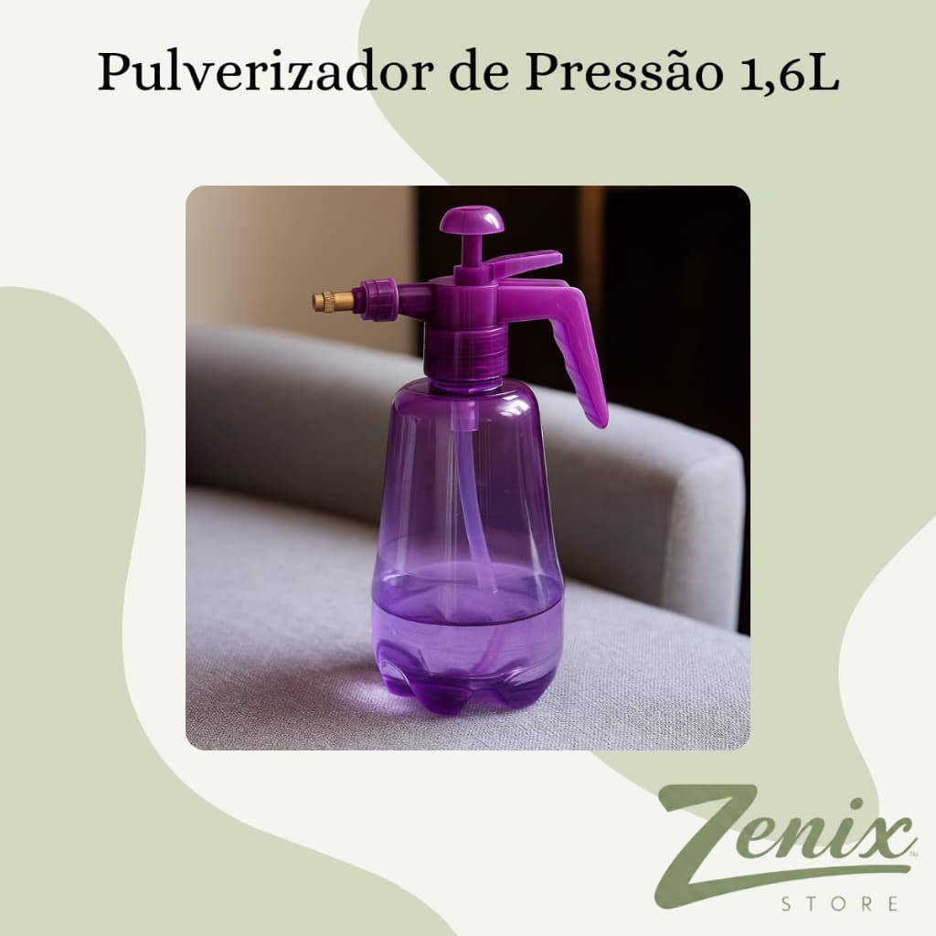 Pulverizador Borrifador De Pressão Manual 1,6 Litros Bico Cobre Jardim Sortido Plantas