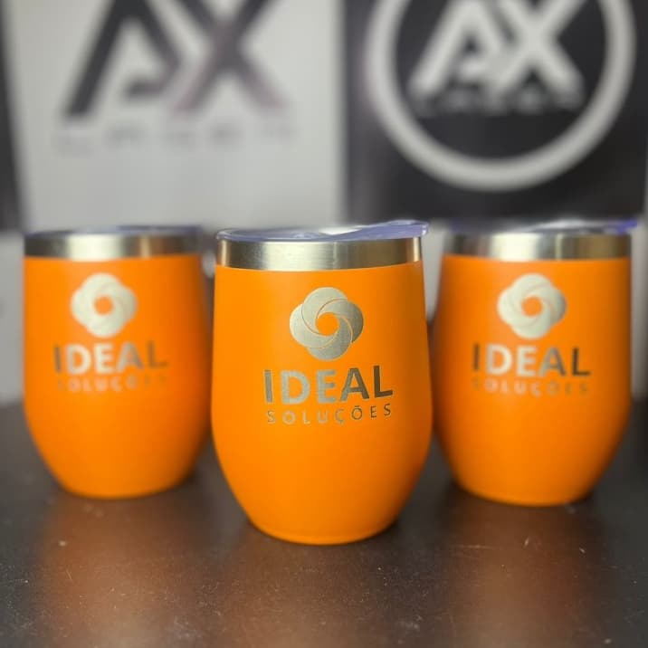 KIT 33 copo cuia 360ml térmico personalizado a laser